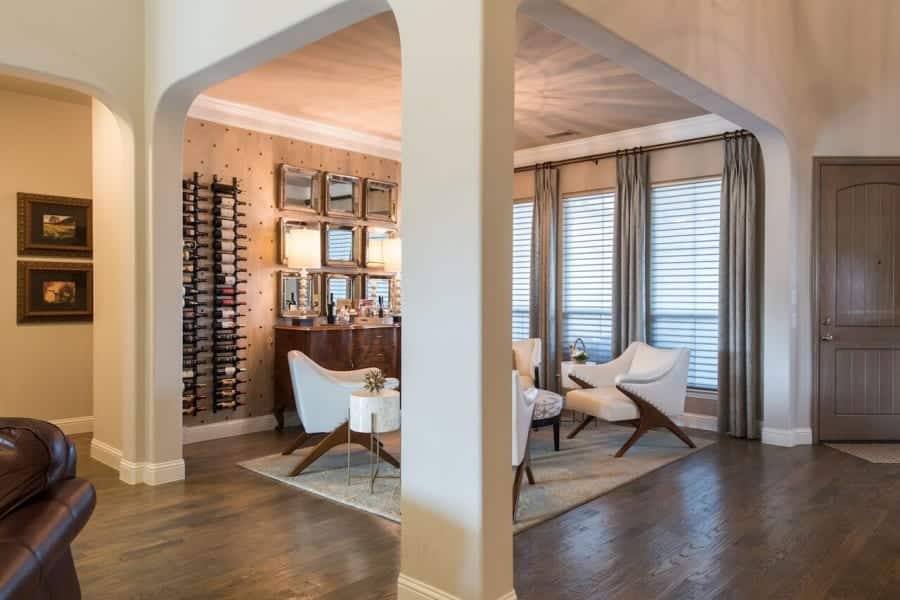 wine room design interior design modern transitional warm